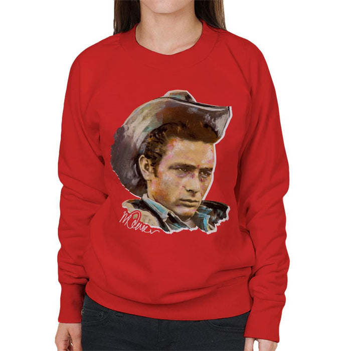 Sidney Maurer Original Portrait Of James Dean Cowboy Hat Women's Sweatshirt