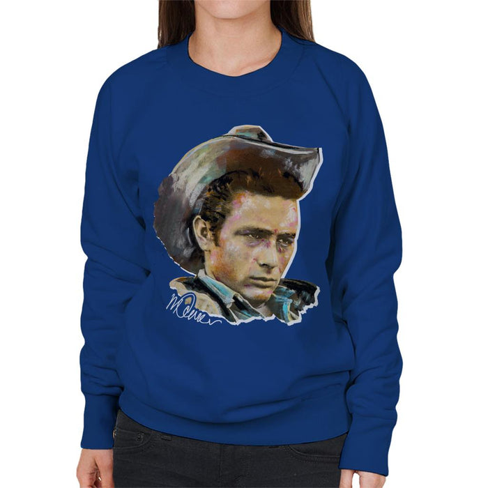 Sidney Maurer Original Portrait Of James Dean Cowboy Hat Women's Sweatshirt
