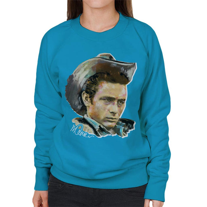 Sidney Maurer Original Portrait Of James Dean Cowboy Hat Women's Sweatshirt