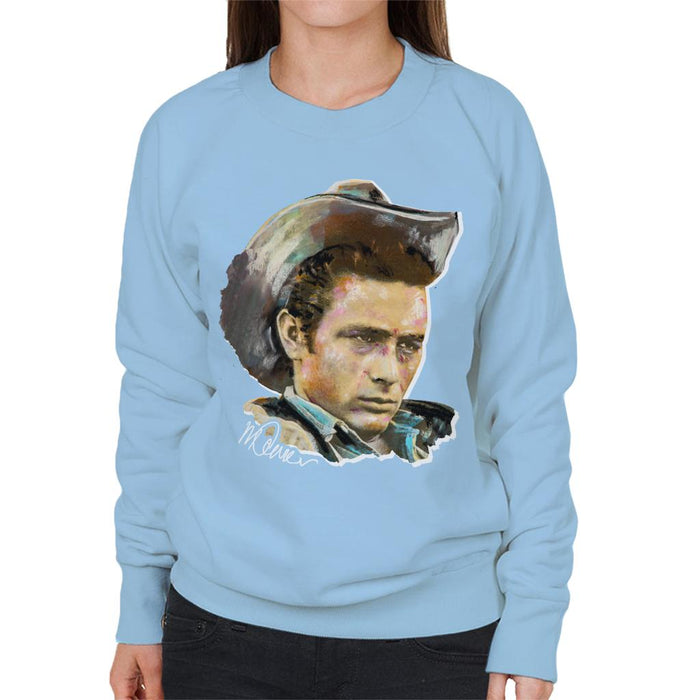 Sidney Maurer Original Portrait Of James Dean Cowboy Hat Women's Sweatshirt