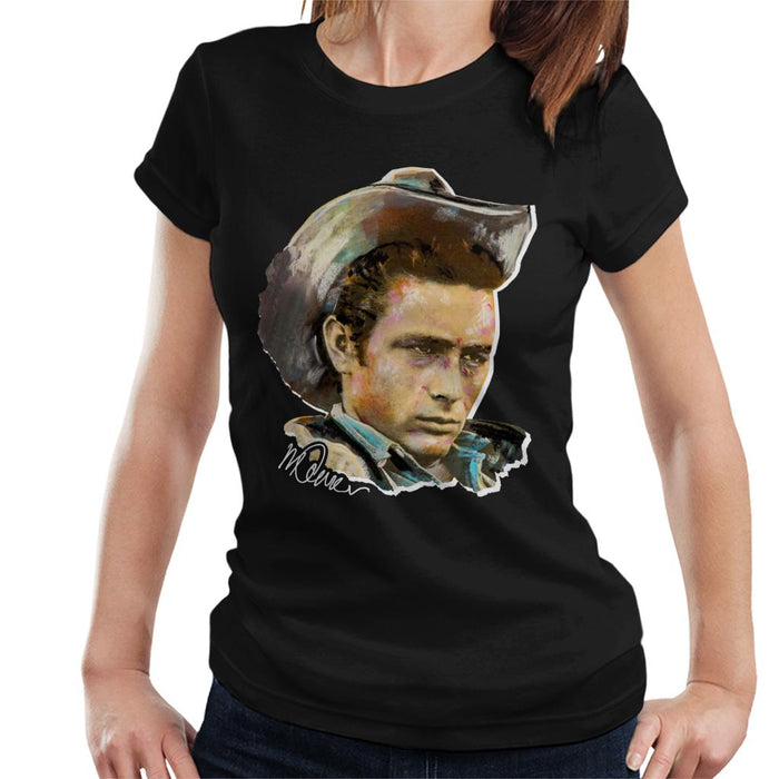 Sidney Maurer Original Portrait Of James Dean Cowboy Hat Women's T-Shirt