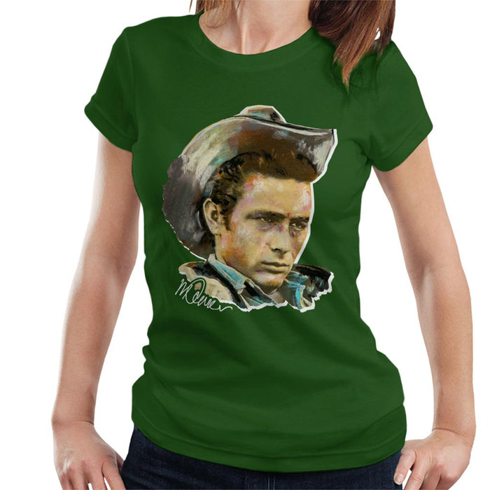 Sidney Maurer Original Portrait Of James Dean Cowboy Hat Women's T-Shirt