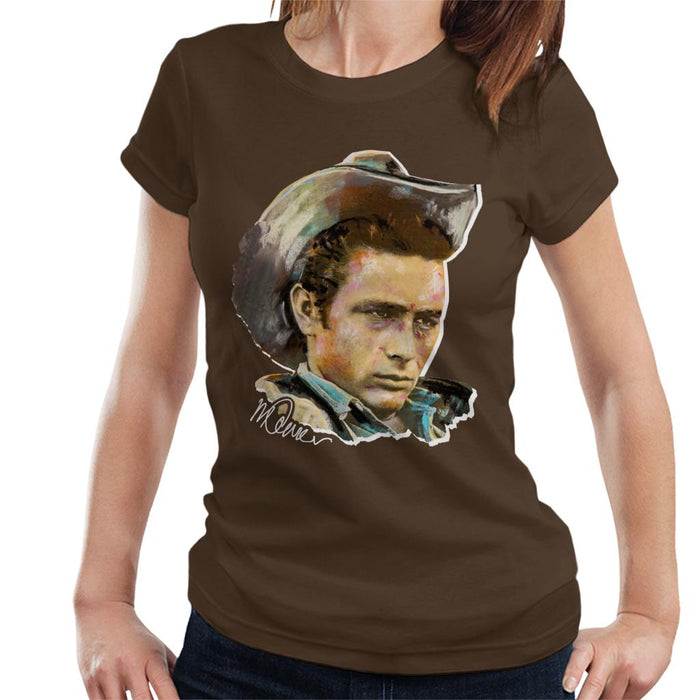 Sidney Maurer Original Portrait Of James Dean Cowboy Hat Women's T-Shirt