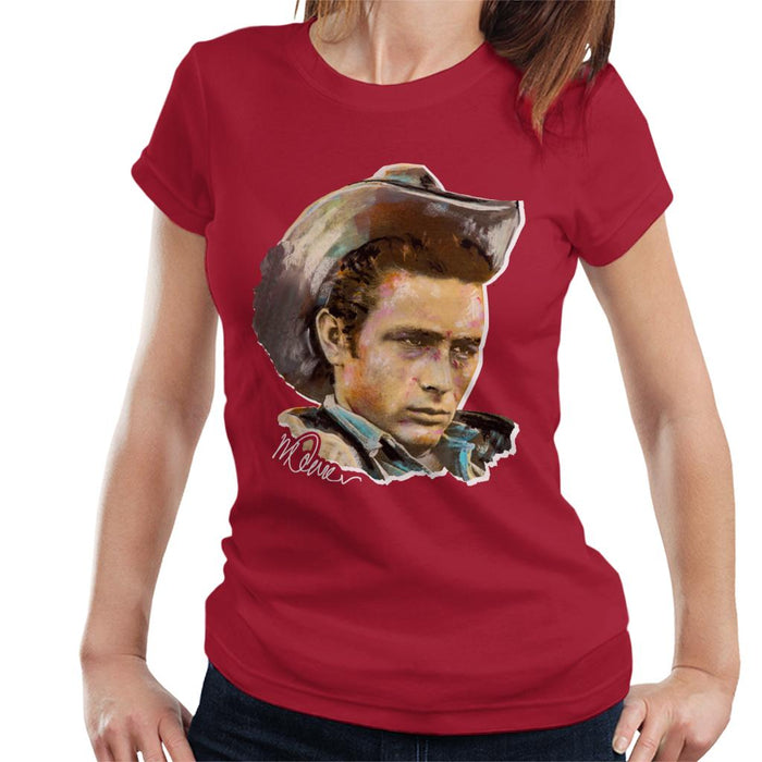 Sidney Maurer Original Portrait Of James Dean Cowboy Hat Women's T-Shirt