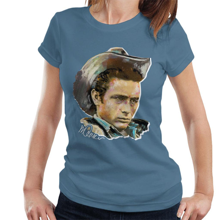 Sidney Maurer Original Portrait Of James Dean Cowboy Hat Women's T-Shirt