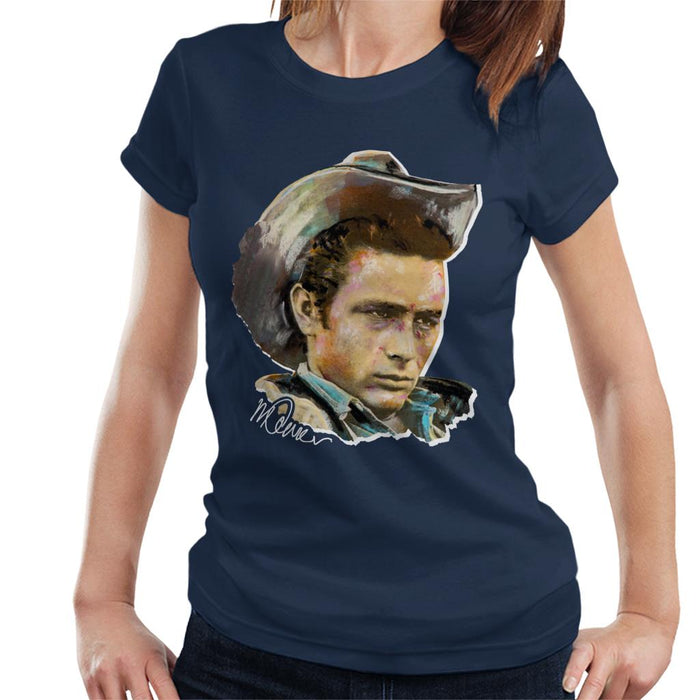 Sidney Maurer Original Portrait Of James Dean Cowboy Hat Women's T-Shirt