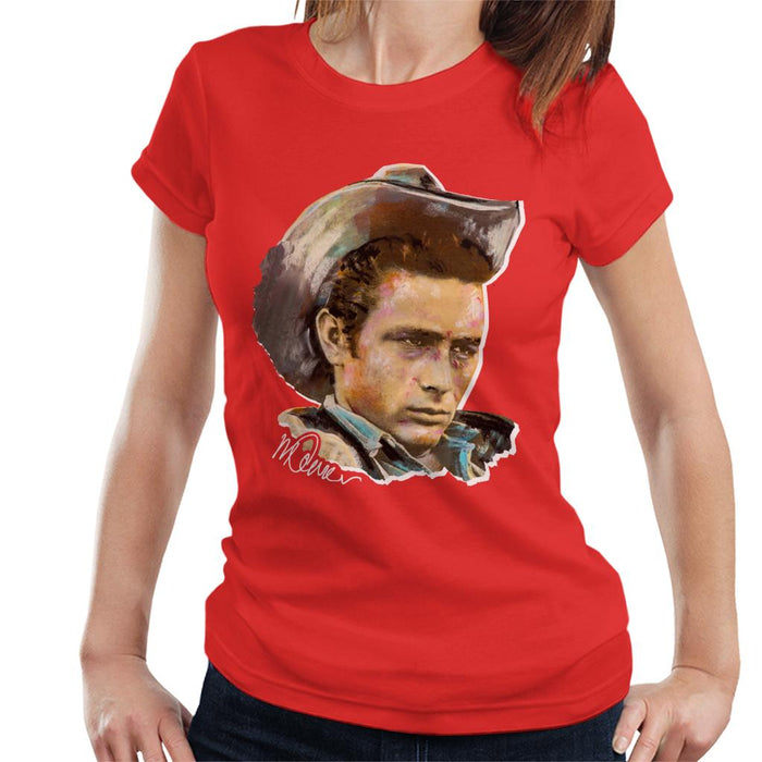 Sidney Maurer Original Portrait Of James Dean Cowboy Hat Women's T-Shirt