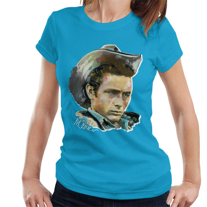 Sidney Maurer Original Portrait Of James Dean Cowboy Hat Women's T-Shirt