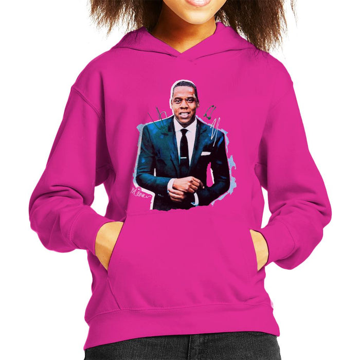 Sidney Maurer Original Portrait Of Jay Z Suit Kid's Hooded Sweatshirt