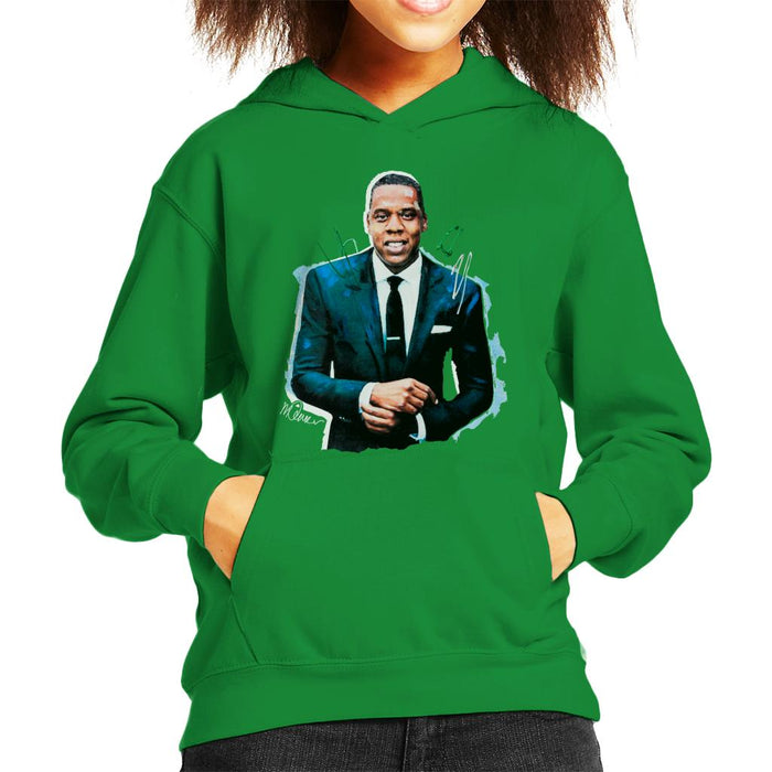 Sidney Maurer Original Portrait Of Jay Z Suit Kid's Hooded Sweatshirt