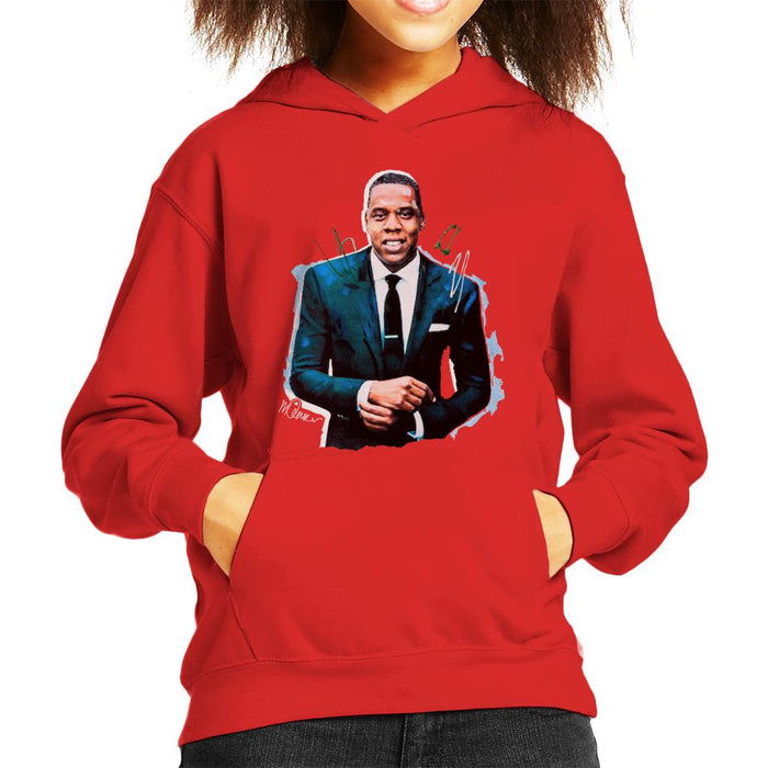 Sidney Maurer Original Portrait Of Jay Z Suit Kid's Hooded Sweatshirt