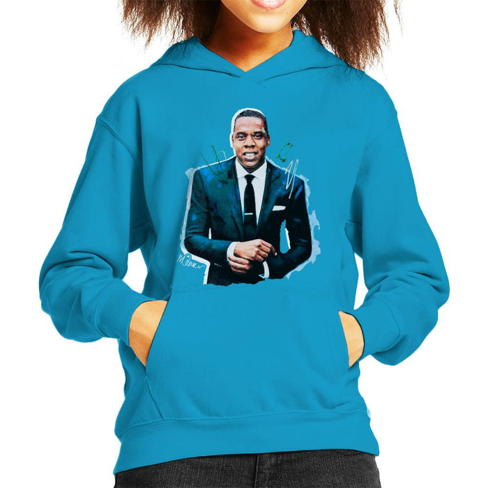 Sidney Maurer Original Portrait Of Jay Z Suit Kid's Hooded Sweatshirt