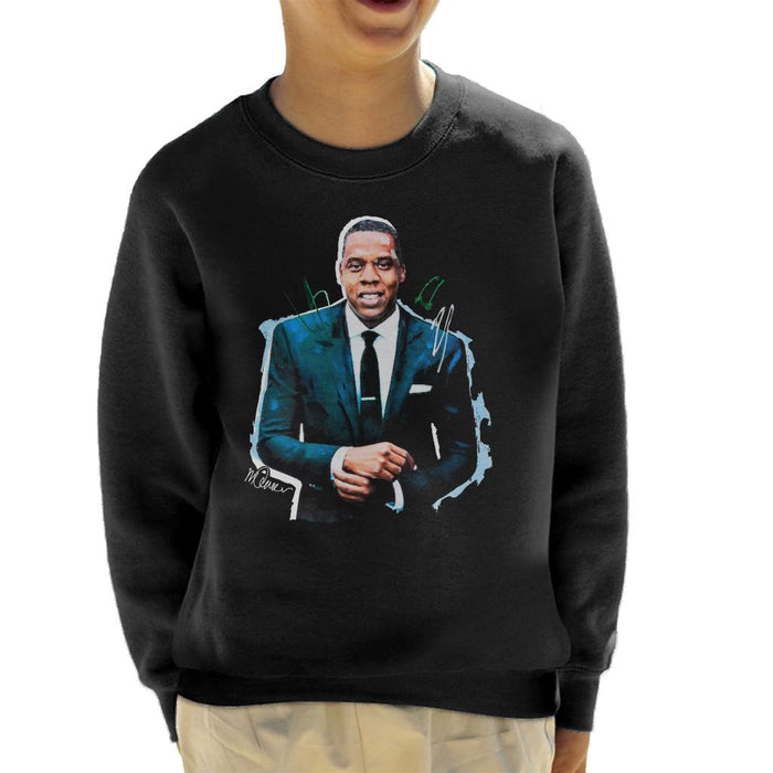 Sidney Maurer Original Portrait Of Jay Z Suit Kid's Sweatshirt