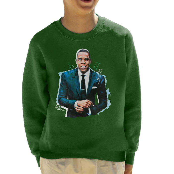 Sidney Maurer Original Portrait Of Jay Z Suit Kid's Sweatshirt