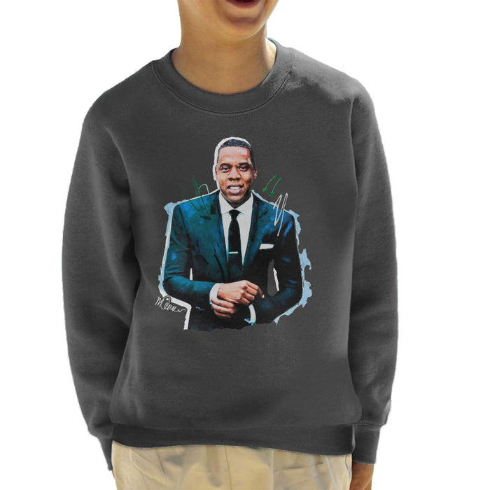 Sidney Maurer Original Portrait Of Jay Z Suit Kid's Sweatshirt