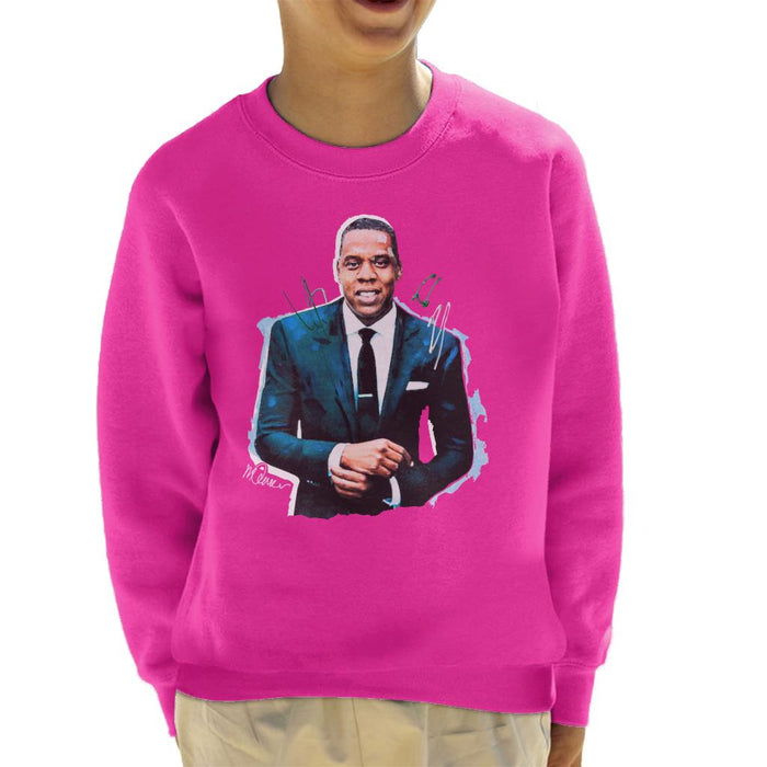 Sidney Maurer Original Portrait Of Jay Z Suit Kid's Sweatshirt
