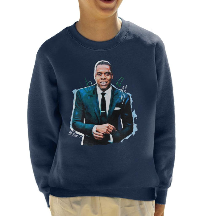 Sidney Maurer Original Portrait Of Jay Z Suit Kid's Sweatshirt