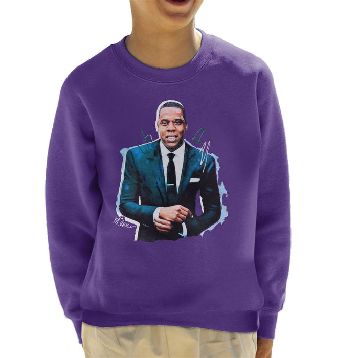 Sidney Maurer Original Portrait Of Jay Z Suit Kid's Sweatshirt