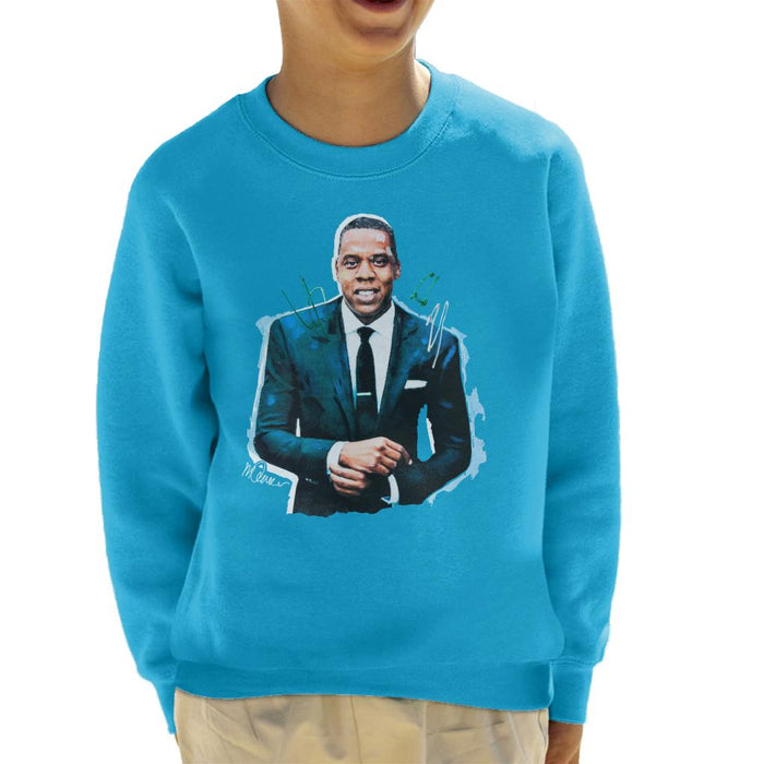 Sidney Maurer Original Portrait Of Jay Z Suit Kid's Sweatshirt