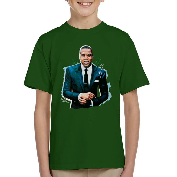 Sidney Maurer Original Portrait Of Jay Z Suit Kid's T-Shirt