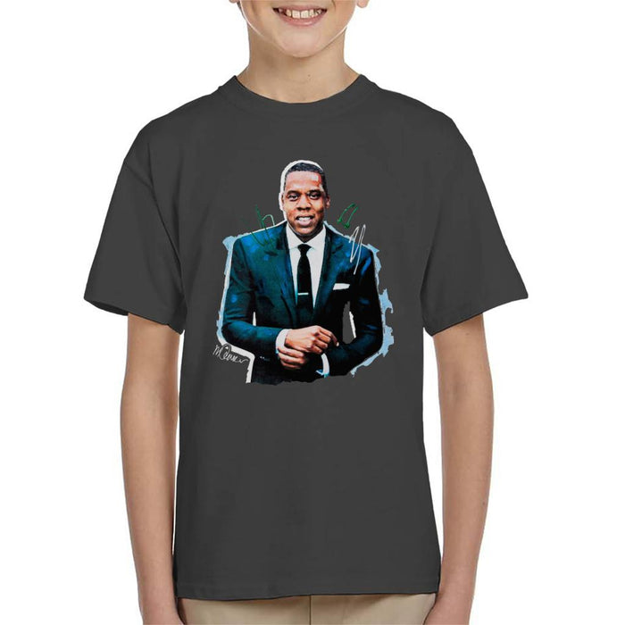 Sidney Maurer Original Portrait Of Jay Z Suit Kid's T-Shirt