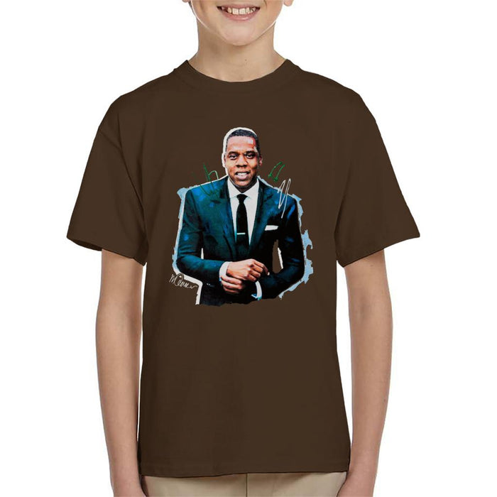 Sidney Maurer Original Portrait Of Jay Z Suit Kid's T-Shirt