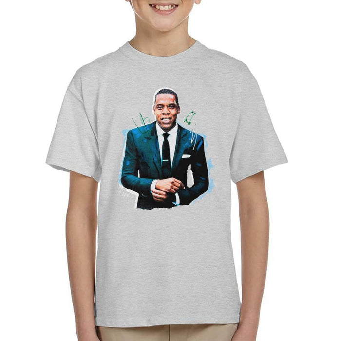 Sidney Maurer Original Portrait Of Jay Z Suit Kid's T-Shirt