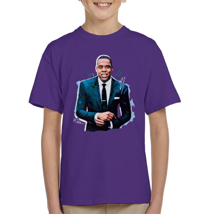 Sidney Maurer Original Portrait Of Jay Z Suit Kid's T-Shirt