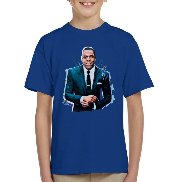 Sidney Maurer Original Portrait Of Jay Z Suit Kid's T-Shirt