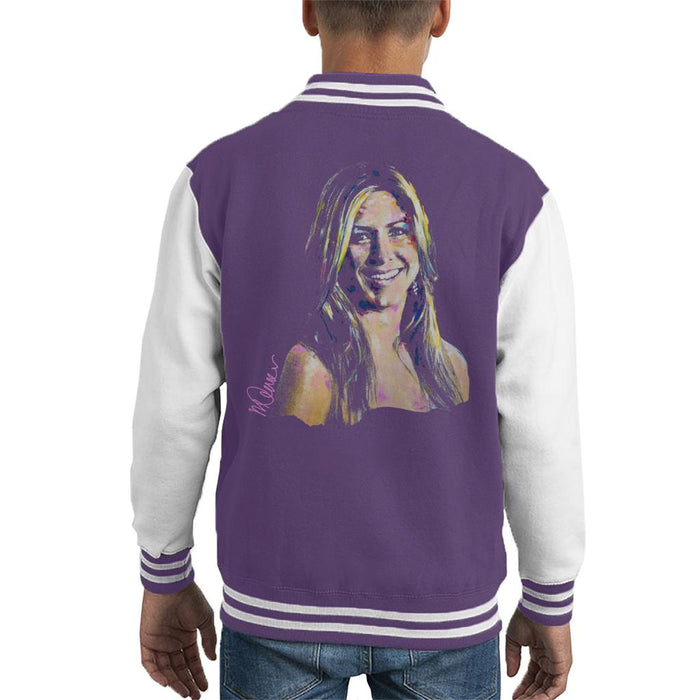 Sidney Maurer Original Portrait Of Jennifer Aniston Kid's Varsity Jacket