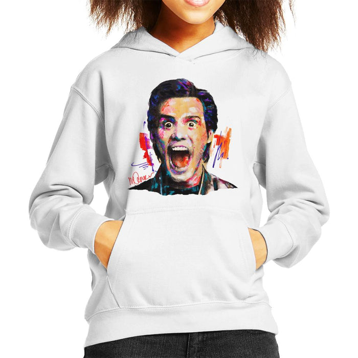 Sidney Maurer Original Portrait Of Jim Carrey Kid's Hooded Sweatshirt