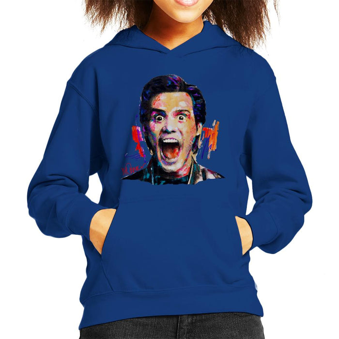 Sidney Maurer Original Portrait Of Jim Carrey Kid's Hooded Sweatshirt
