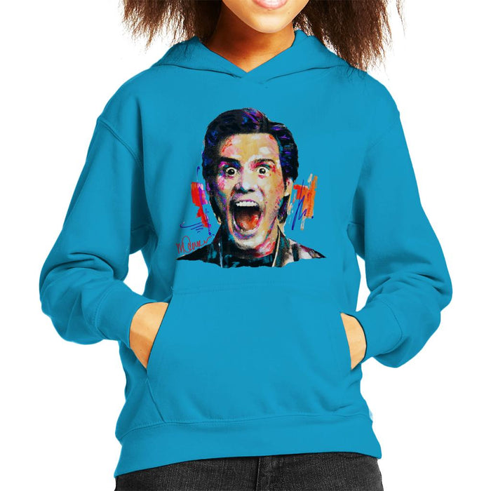 Sidney Maurer Original Portrait Of Jim Carrey Kid's Hooded Sweatshirt