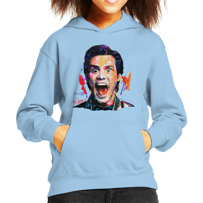 Sidney Maurer Original Portrait Of Jim Carrey Kid's Hooded Sweatshirt