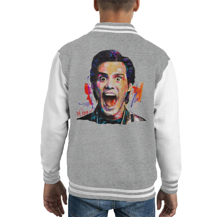 Sidney Maurer Original Portrait Of Jim Carrey Kid's Varsity Jacket