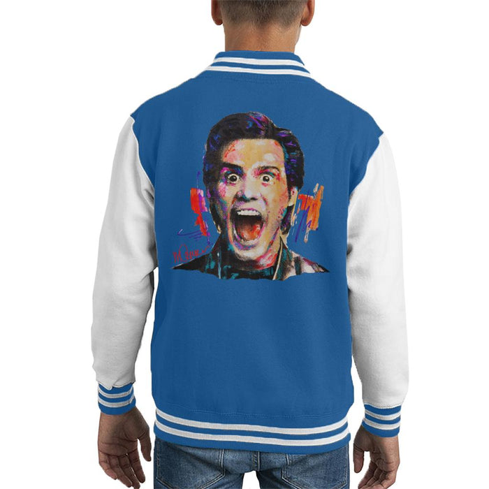 Sidney Maurer Original Portrait Of Jim Carrey Kid's Varsity Jacket