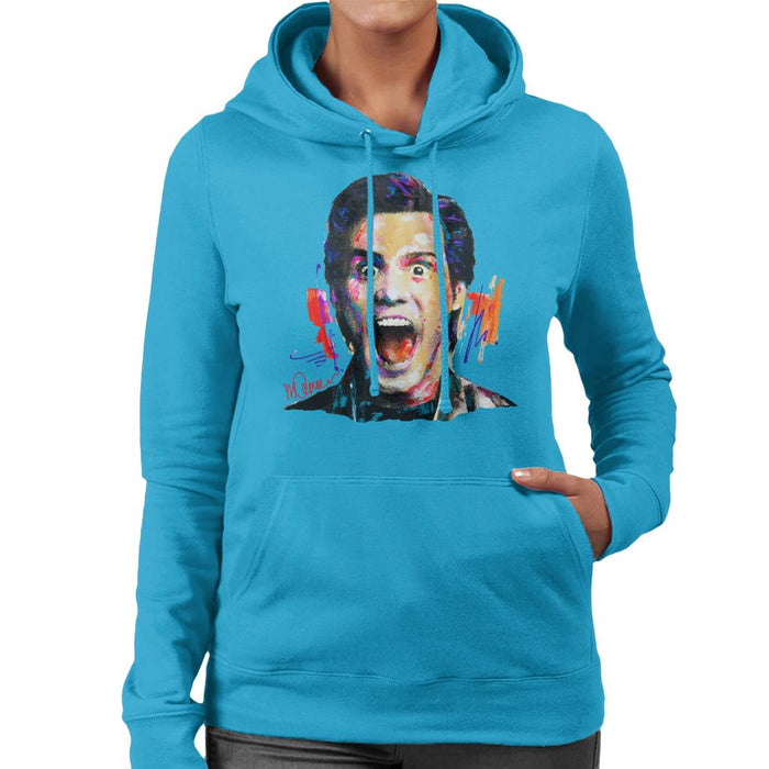 Sidney Maurer Original Portrait Of Jim Carrey Women's Hooded Sweatshirt