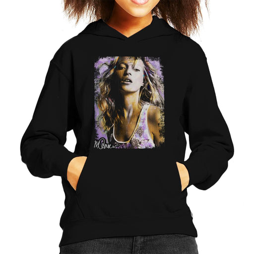 Sidney Maurer Original Portrait Of Kate Moss Pastel Kid's Hooded Sweatshirt