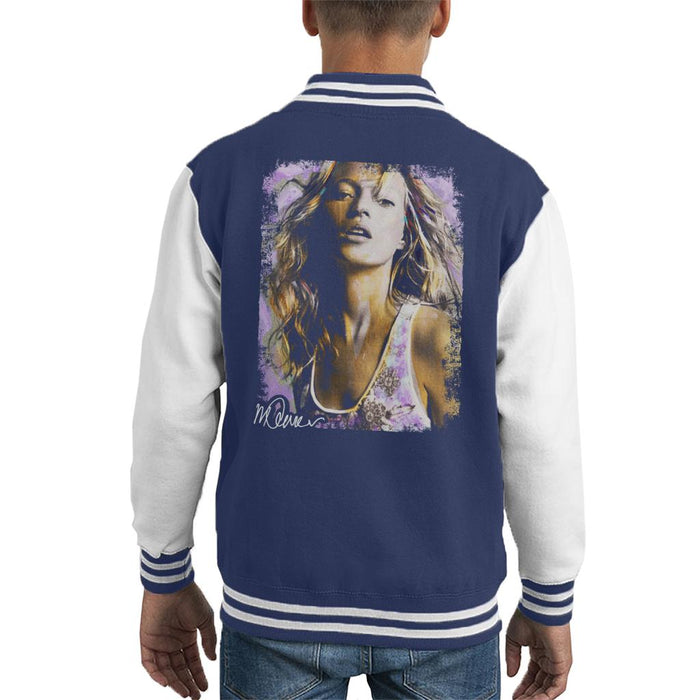 Sidney Maurer Original Portrait Of Kate Moss Pastel Kid's Varsity Jacket