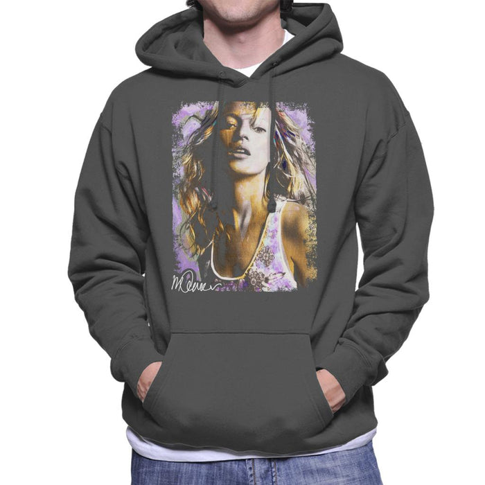 Sidney Maurer Original Portrait Of Kate Moss Pastel Men's Hooded Sweatshirt