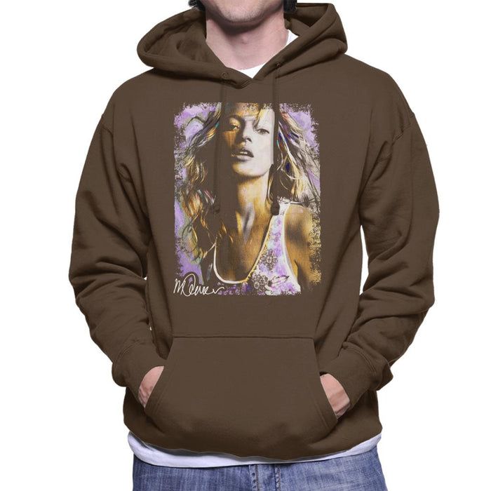 Sidney Maurer Original Portrait Of Kate Moss Pastel Men's Hooded Sweatshirt
