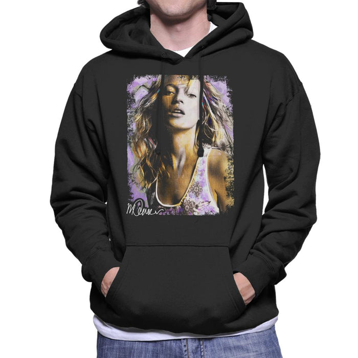 Sidney Maurer Original Portrait Of Kate Moss Pastel Men's Hooded Sweatshirt