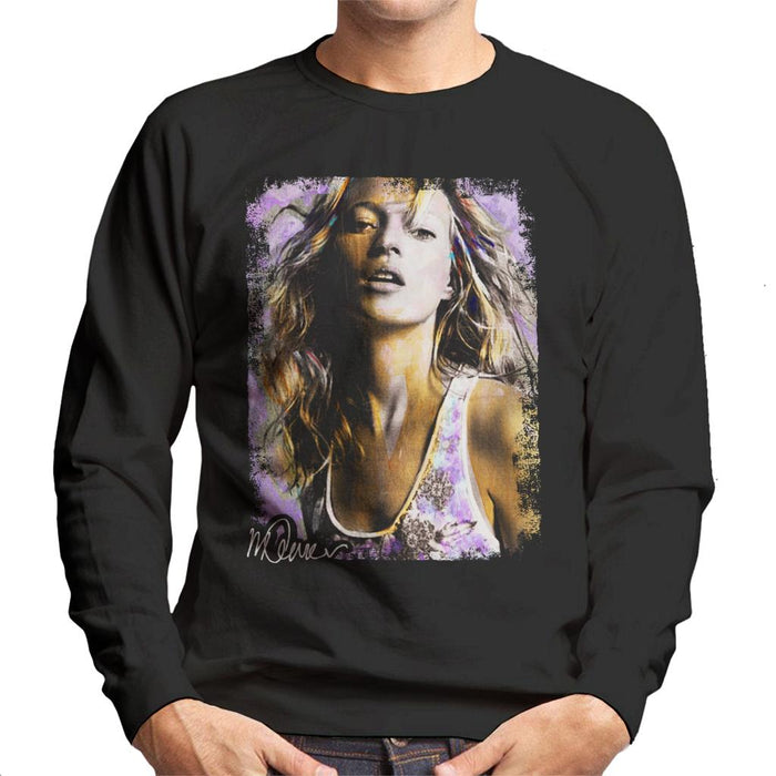 Sidney Maurer Original Portrait Of Kate Moss Pastel Men's Sweatshirt