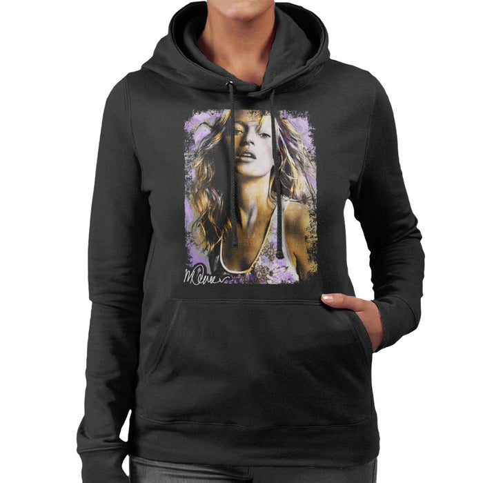 Sidney Maurer Original Portrait Of Kate Moss Pastel Women's Hooded Sweatshirt