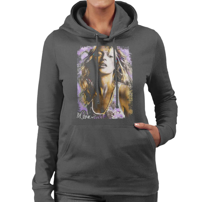 Sidney Maurer Original Portrait Of Kate Moss Pastel Women's Hooded Sweatshirt