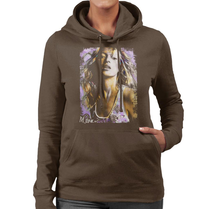 Sidney Maurer Original Portrait Of Kate Moss Pastel Women's Hooded Sweatshirt