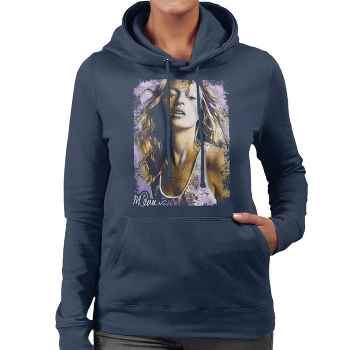 Sidney Maurer Original Portrait Of Kate Moss Pastel Women's Hooded Sweatshirt
