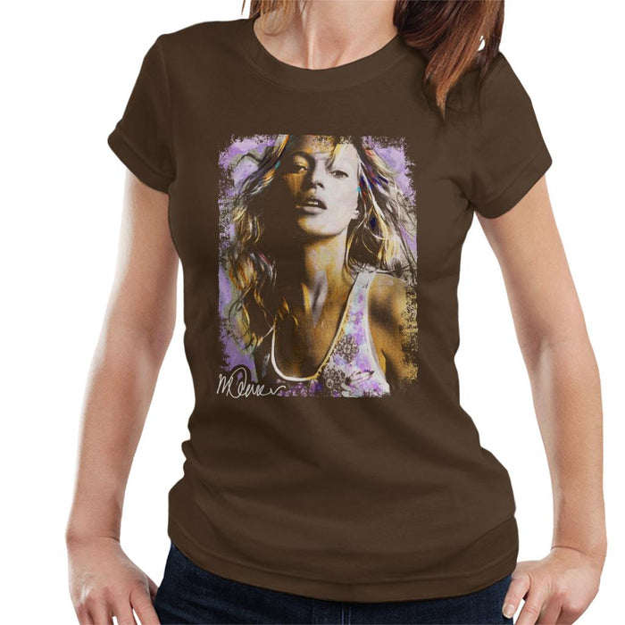 Sidney Maurer Original Portrait Of Kate Moss Pastel Women's T-Shirt