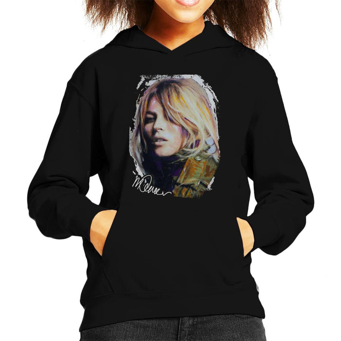 Sidney Maurer Original Portrait Of Kate Moss Army Jacket Kid's Hooded Sweatshirt