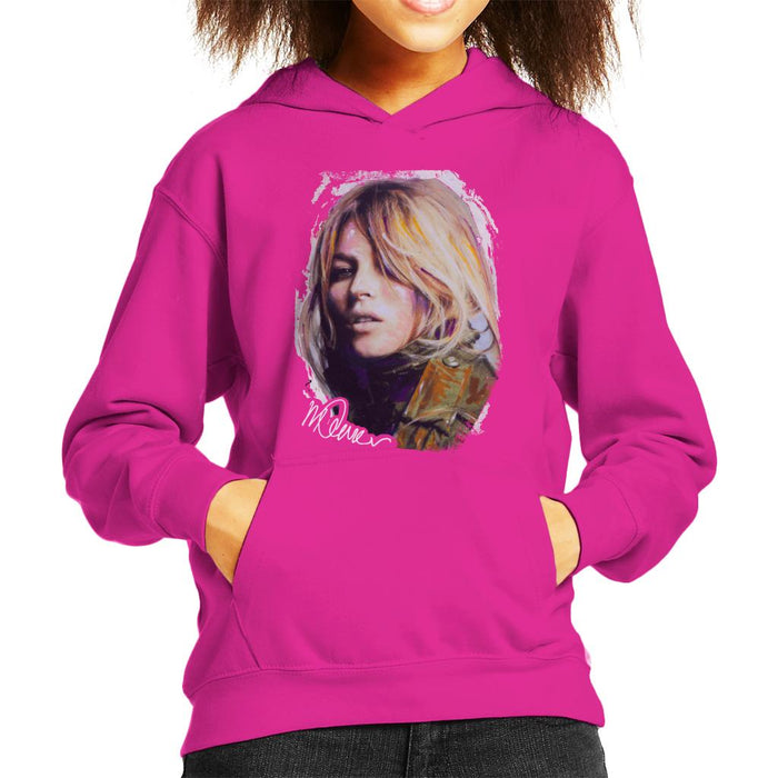 Sidney Maurer Original Portrait Of Kate Moss Army Jacket Kid's Hooded Sweatshirt